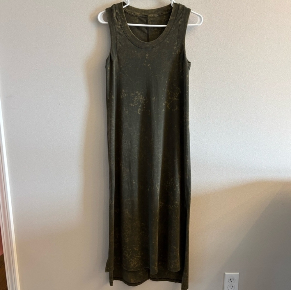 LULULEMON ALL YOURS MAXI DRESS * DARK OLIVE WASH SIZE 6 - Picture 4 of 8